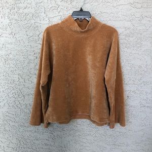 Madewell Velour Corduroy Mock Neck Top